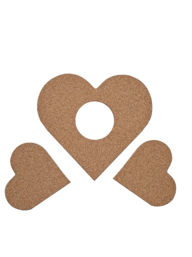 Ozdobná korková nálepka na spínač/kontakt HEART1+2