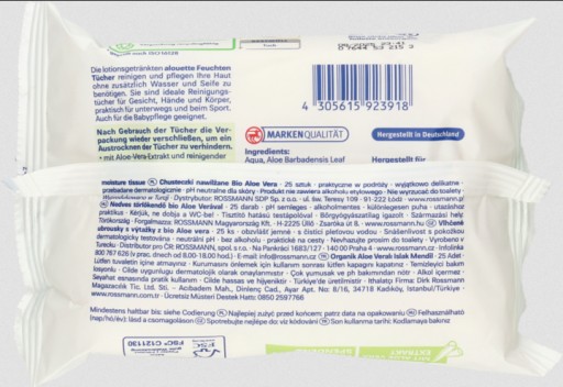 Alouette Aloe Vera vlhčené obrúsky 1 x 25 ks.