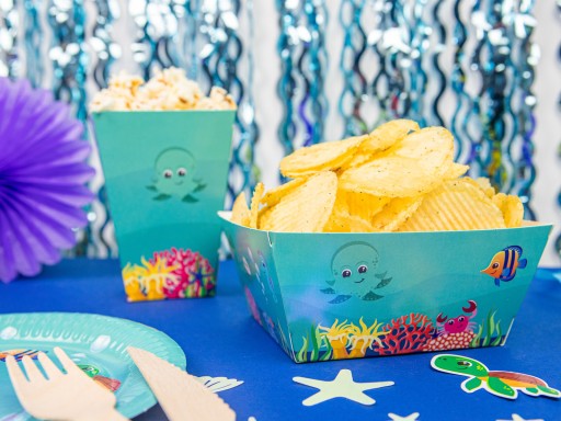 Boxy na chipsy a sladkosti Podmorský svet 4 ks