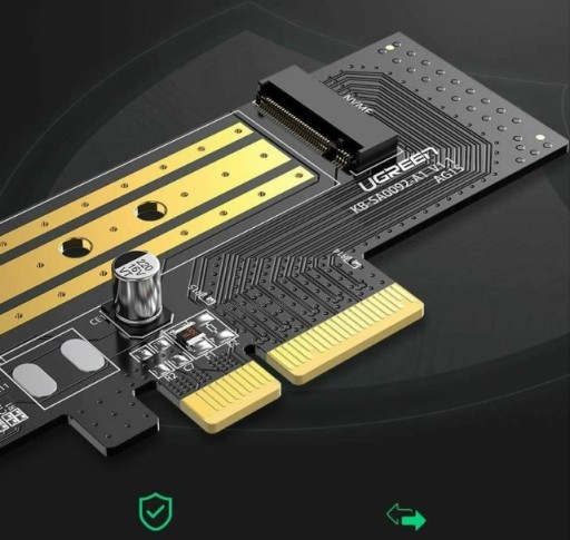 UGREEN PCIE 3.0 X4 ADAPTÉR NA M.2 NVME 32 GBPS