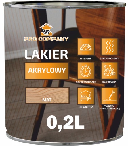 Pro Company Akrylový lak na drevo 0,2L Mat