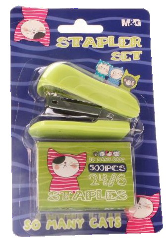 Mini zošívačka So Many Cats + sponky 24/6 MG