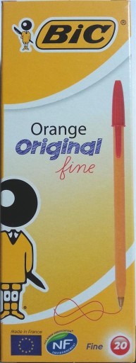 BiC oranžové červené pero