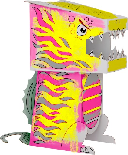 Omaľovánka Monumi Cubehead Dino 3D Spinosaurus