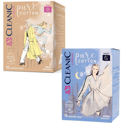 CLEANIC Pure Cotton Day & Night hygienické vložky pre ženy
