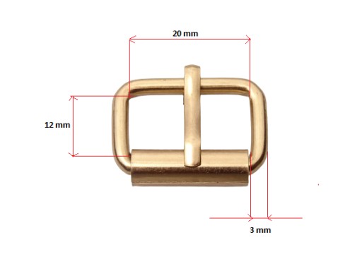 Sedlárska pracka 20 / 12 / 3 mm ZLATÁ 1 kus
