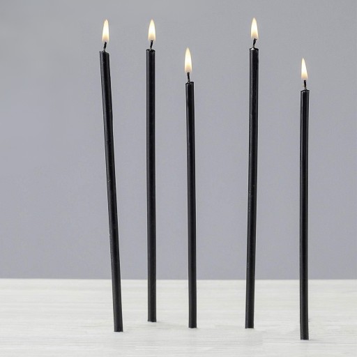 Pravoslávne kostolné sviečky z prírodného včelieho vosku, 15 cm, čierne, 10 ks.
