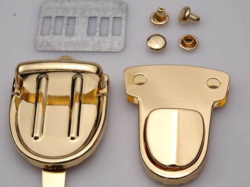 Kovový zips na zlatý kufrík 41/28 mm