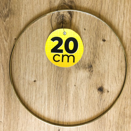 ZLATÝ kovový prsteň na lapač snov, 20 cm