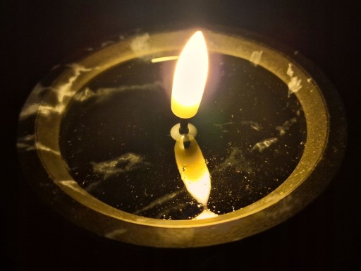 LED SVIEČKA, MRAMOROVÝ EFEKT, IMITÁCIA PLAMEŇA, 9X10CM ČIERNA