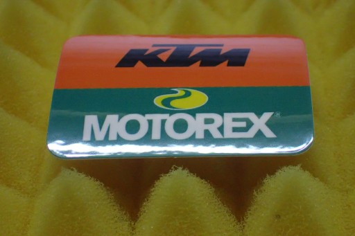 NÁLEPKA NA PRETEKY MOTOREX KTM 5 x 3,6 cm