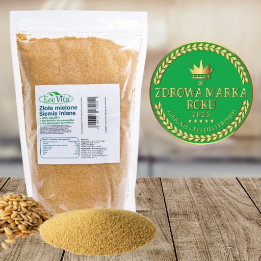 Zlaté mleté ľanové semienko, odtučnené 1000G 1kg mleté GOLDEN FLEX