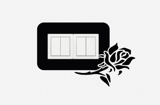 NÁLEPKA na dvojkontaktný SWITCH ROSE kvet do obývačky