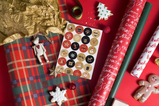 NÁLEPKY NA ADVENTNÝ KALENDÁR NA VIANOČNÝ ADVENTNÝ KALENDÁR 24 ks