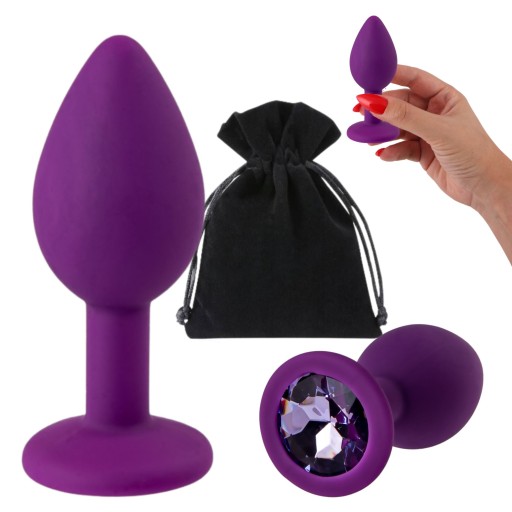 SILIKÓNOVÁ ANÁLNA ZÁSTRČKA S KRYŠTÁLOVOU ZÁTKOVOU PRE ANAL PLAY SMOOTH RS