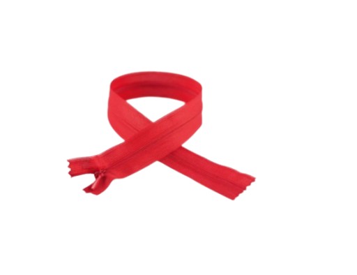 Zips, SAMOSTATNÝ Zips, KRYTÁ ČIPKA 60cm #ČERVENÁ
