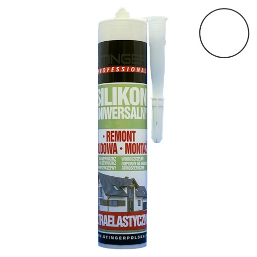 STINGER univerzálny silikón | BIELA | 280 ml