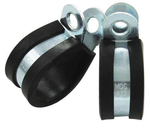 MDC RUBBER CLAMP svorka pásová hadica držiak kábla montáž fi 22 mm x 5 ks.