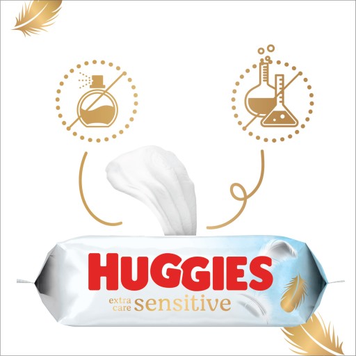 HUGGIES Extra Care Sensitive vlhčené obrúsky 56 ks