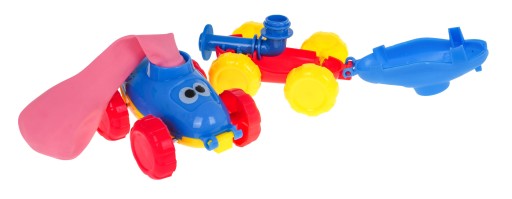 sada: 2 autíčka na balónový pohon + 4 balóny XXL BALLOON LAUNCHER