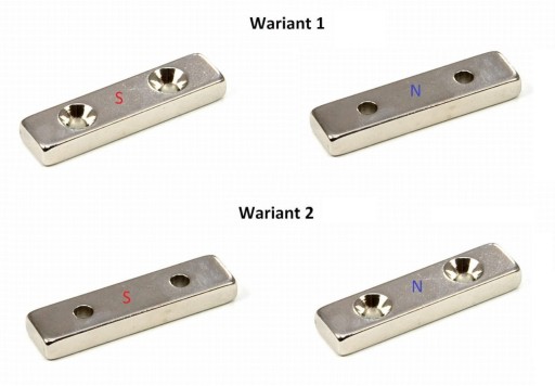 SILNÝ NEODYMOVÝ MAGNET 40x15x5 mm S OTVOROM 7/3,5 mm NA SKRUTKU