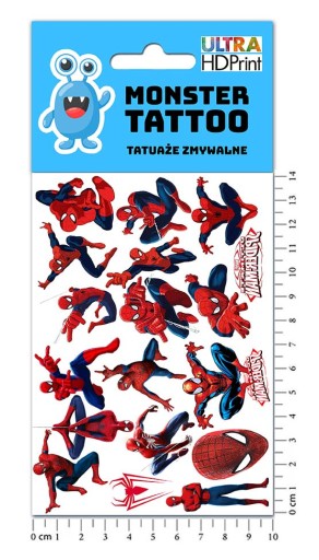 UMÝVAJÚCE DOČASNÉ TETOVANIE PRE DETI DETSKÝ SPIDERMAN ORIGINÁLNE DIZAJNY