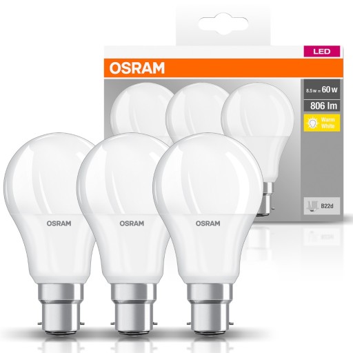 3PAK LED žiarovka B22d 8,5W = 60W OSRAM HEAT 2700K