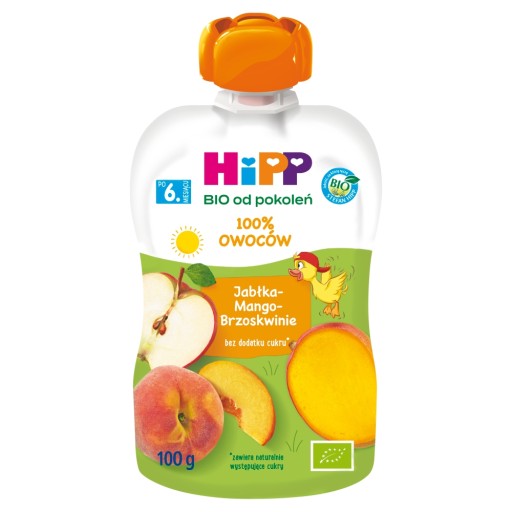 HiPP BIO Tuba HiPPiS jablká-mango-broskyne, 100g