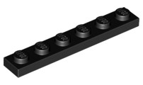 LEGO 3666 TANIER 1x6 čierna NOVINKA (1g)