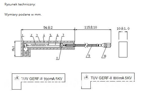 Mikrovlnná poistka 0,7A / 5KV v L kryte