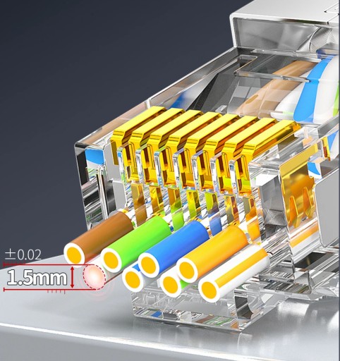 RJ45 zástrčka 8P8C cat5E priechodná EZ 10 ks internet