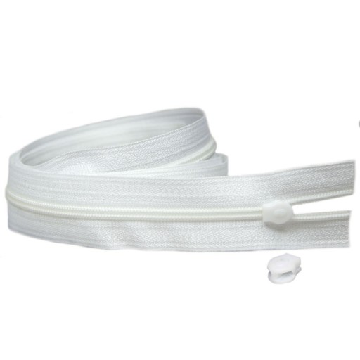 3mm páska na špirálový zips, BIELA + 20 zipsov, 10 metrov
