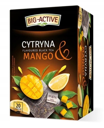 Big-Active Lemon Mango čaj, čierny, 20 vrecúšok