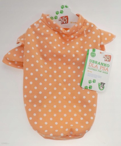 Oblečenie pre psa, modrá bodkovaná blúzka, veľkosť 25