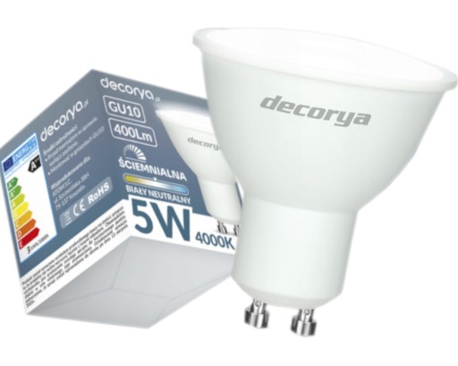 GU10 LED ŽIAROVKA 5W STMIETNUTÁ 4000K NEUTRÁL