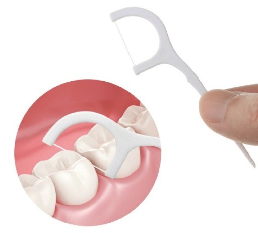 DENTAL Flosser TOOTPIKS S Flosser niťou na zuby s držiakom nite 24 ks