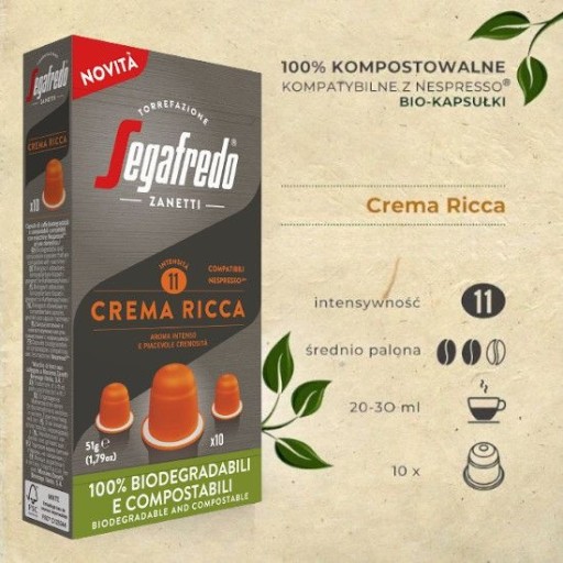 Kapsule pre NESPRESSO SEGAFREDO CREMA RICCA 10 ks