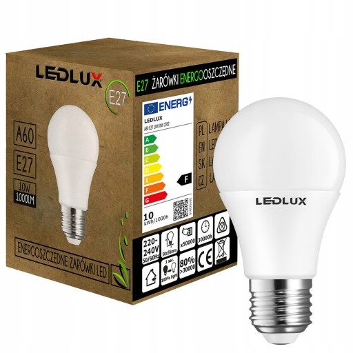 E27 A60 LED žiarovka 10W 1000lm 3 FARBY LEDLUX