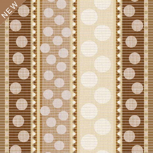 Kúpeľňová predložka STRIPES CIRCLES, béžová, protišmyková, 65x10