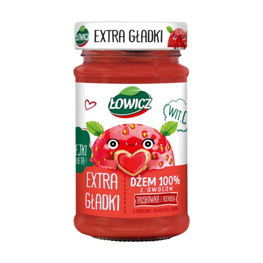 Łowicz Extra Smooth Džem 100% jahodový 225 g