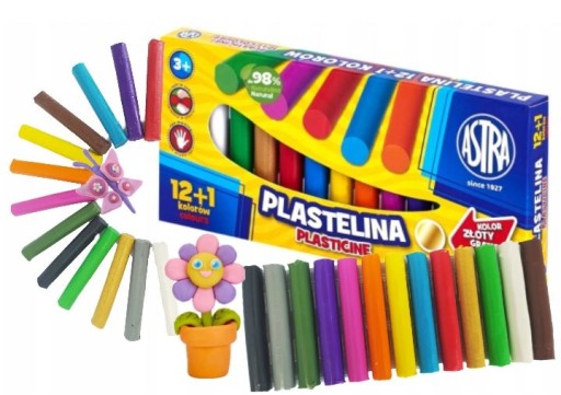 ASTRA plastelína 12 farieb + 1 zlatá škola pre deti 3+