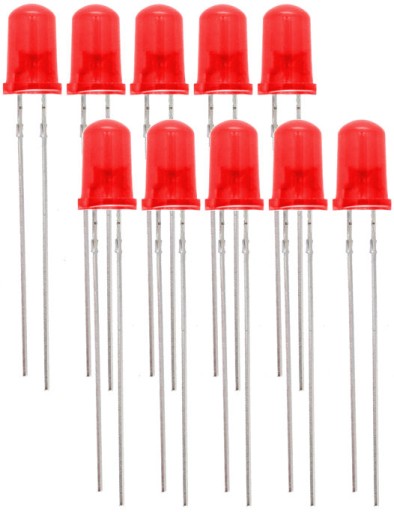 LED dióda 10ks Červená 5mm Kompletná sada