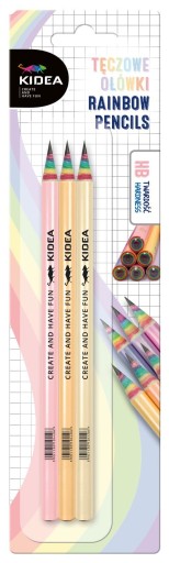 Tradičná školská ceruzka Rainbow HB na kreslenie 3 kusov Kidea