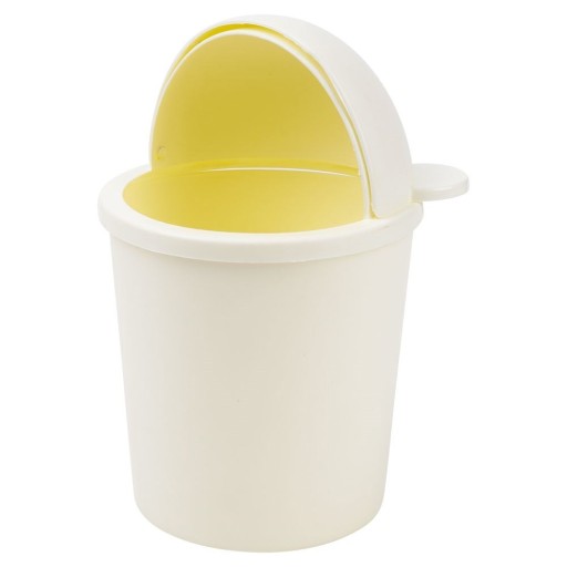 Odpadkový kôš s medvedíkom, mini, malý, stolný kúpeľňový kôš, biely, 1,5L