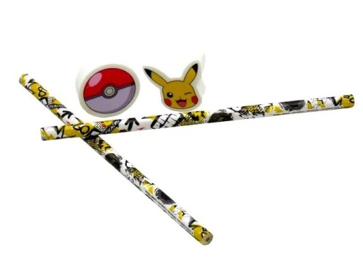 POKEMON PIKACHU POKEBALL ceruzka s veľkou 3D gumou