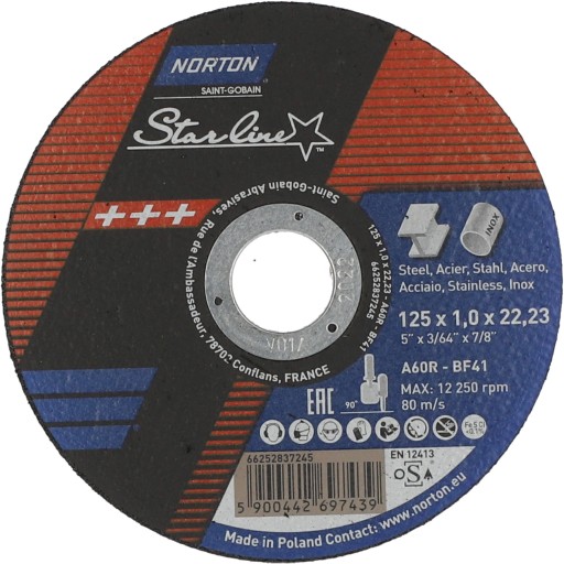 NORTON Starline kovové rezacie kotúče 125x1 5x