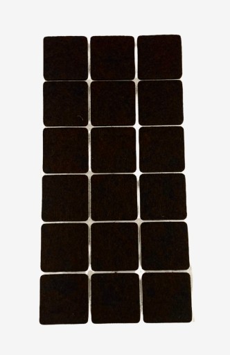 Samolepiace plstené podložky hnedé 25x25mm x18