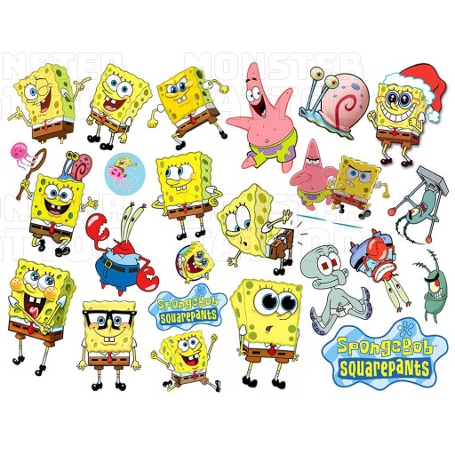 UMÝVAJÚCE DOČASNÉ TETOVANIE PRE DETSKÉ DETSKÉ SPONGEBOB ORIGINÁLNE VZORY