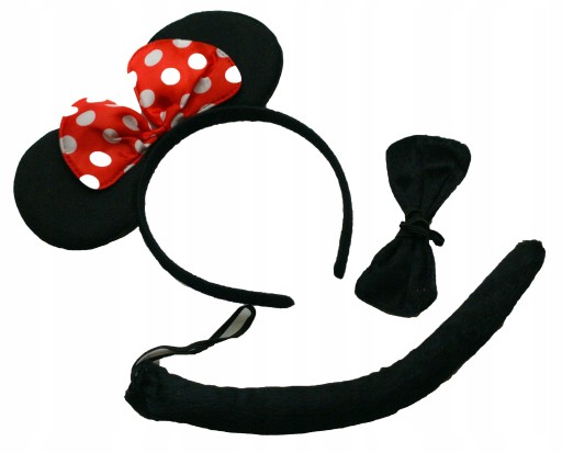OUTFIT MINNIE MOUSE MINI KOSTÝM 2-9 ROKOV pre dievčatá, čelenka, chvost, motýlik