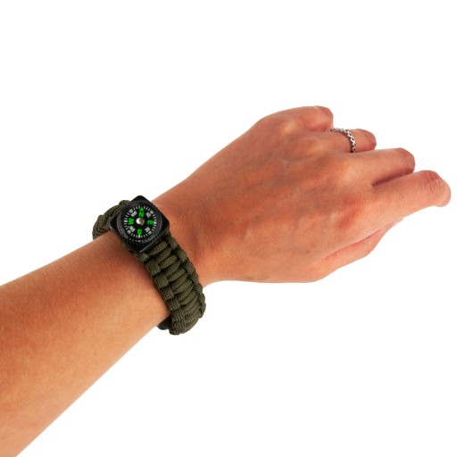 NÁRAMOK NA PREŽITIE 5 V 1 PÁSOVÝ KOMPAS FLINT ROPE BLADE LANO PARACORD
